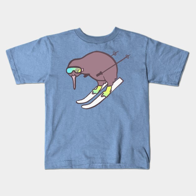 Skiiwi Kids T-Shirt by Theysaurus